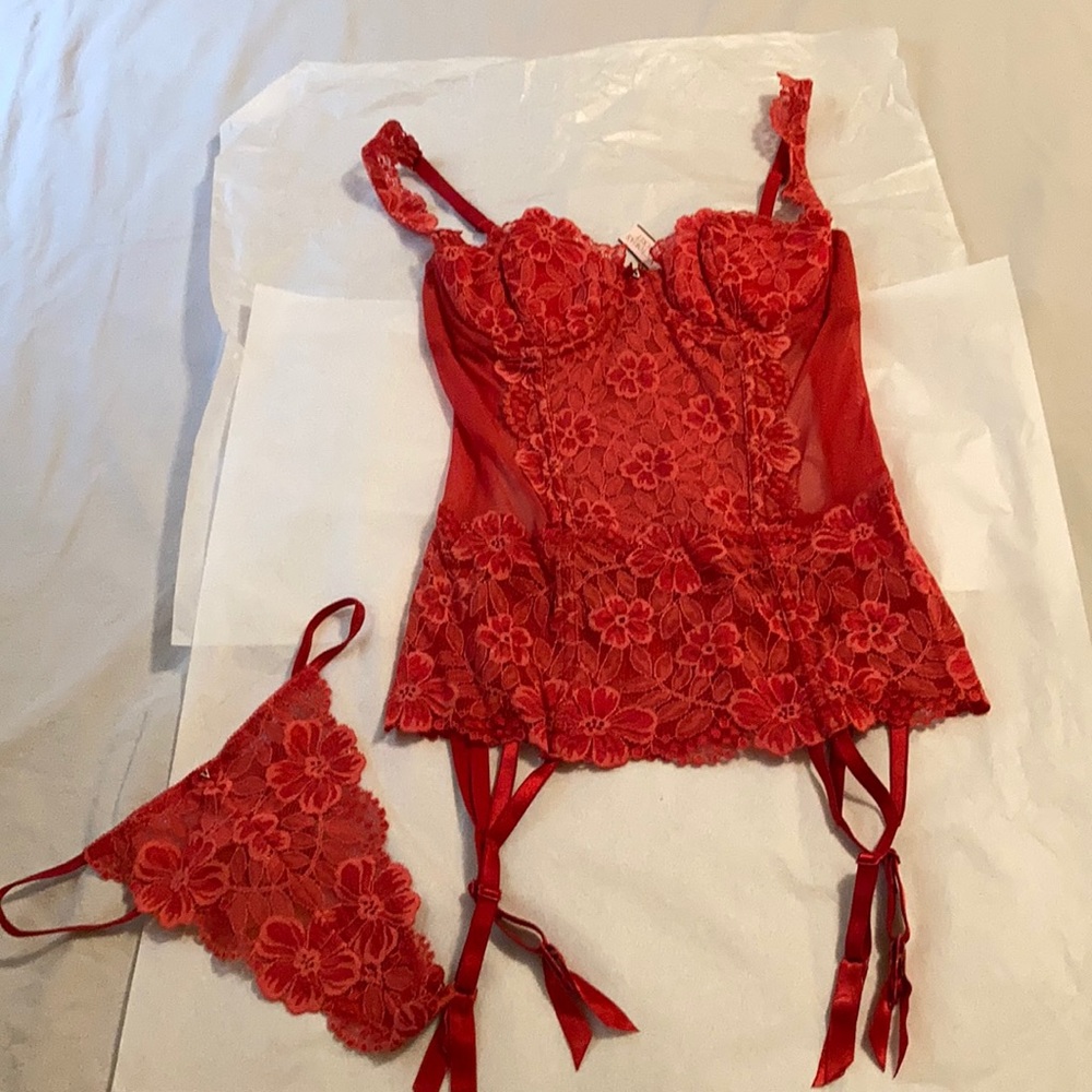 Victoria’s Secret Red Corset & Matching Thong